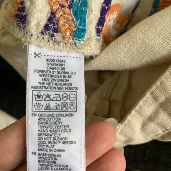 Linen & Cotton embroidered summer skirt size S - Picture 6 of 6